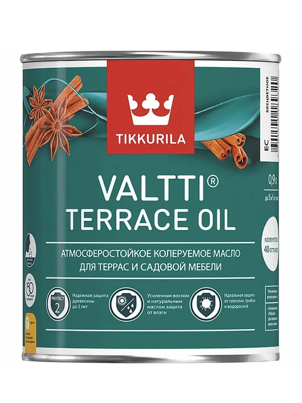 Масло для террас Valtti Terrace Oil (Валтти) TIKKURILA 0,9 л бесцветное (база ЕС)