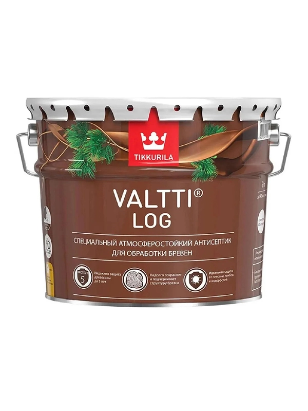Декоративный антисептик для дерева Valtti Log (Валтти Лог) TIKKURILA 9л орегон