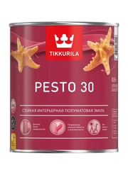 Эмаль алкидная стойкая полуматовая Pesto 30 (Песто 30) TIKKURILA 0,9 л бесцветная (база С)