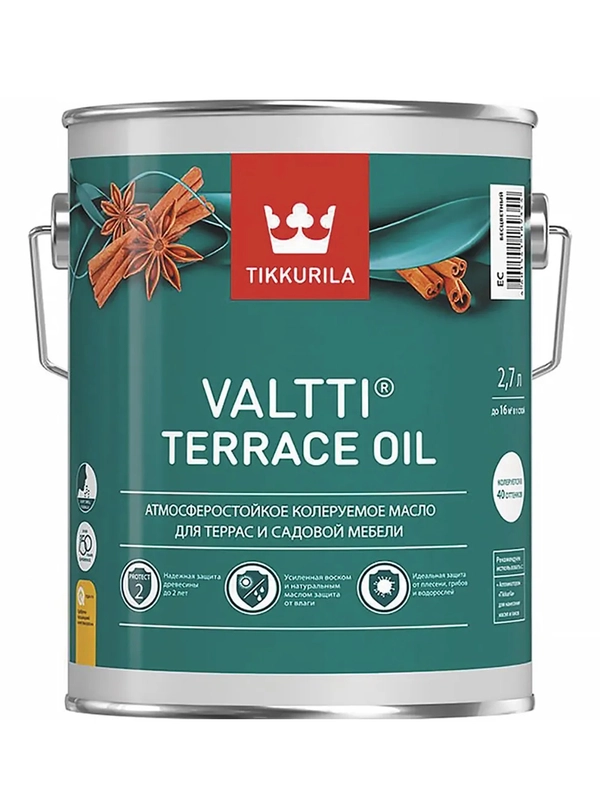 Масло для террас Valtti Terrace Oil (Валтти) TIKKURILA 2,7 л бесцветное (база ЕС)