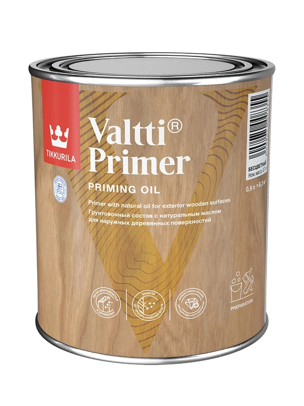 Грунт-антисептик Valtti Primer (Валтти Праймер) TIKKURILA, 0,9 л, бесцветный