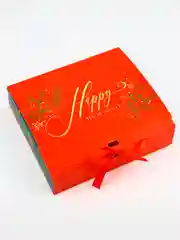 Бордовый коробка подарочная новогодняя, разные размеры, 7 вариантов
