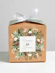 Лайм коробка подарочная квадратная, самосборная, новогодняя, 8 вариантов