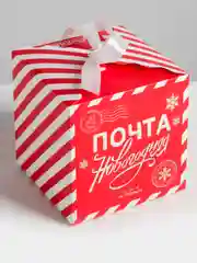 Красный коробка подарочная квадратная, самосборная, новогодняя, 8 вариантов