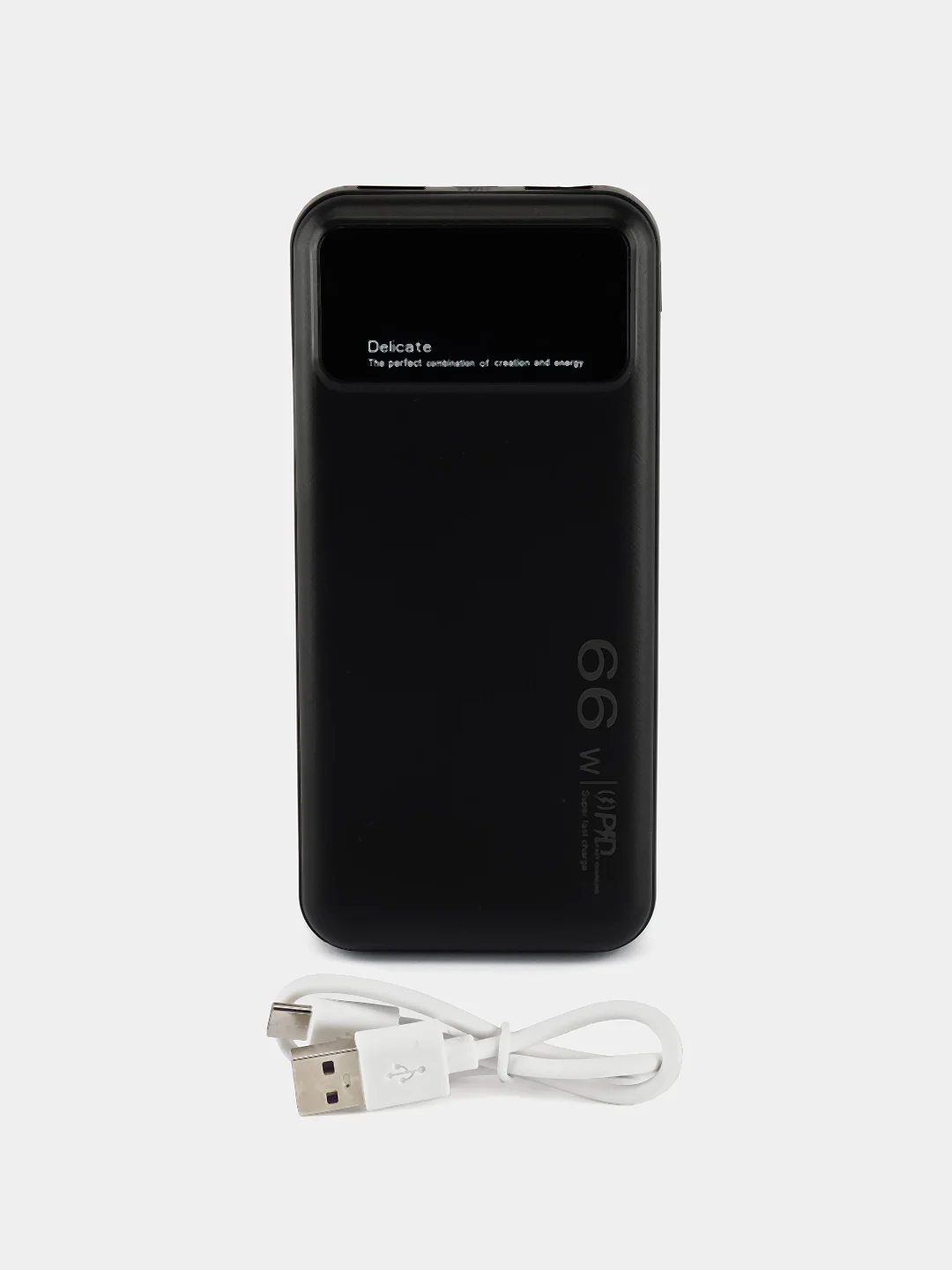 Черный внешний аккумулятор с 4 встроенными кабелями, Power Bank 10000/20000/30000 mAh