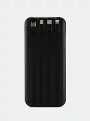 Черный внешний аккумулятор с 4 встроенными кабелями, Power Bank 10000/20000/30000 mAh