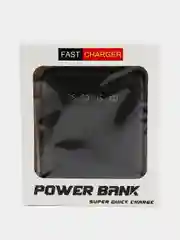 Угольный внешний аккумулятор с 4 встроенными кабелями, Lightning, Type-C, Power Bank, 10000 mAh