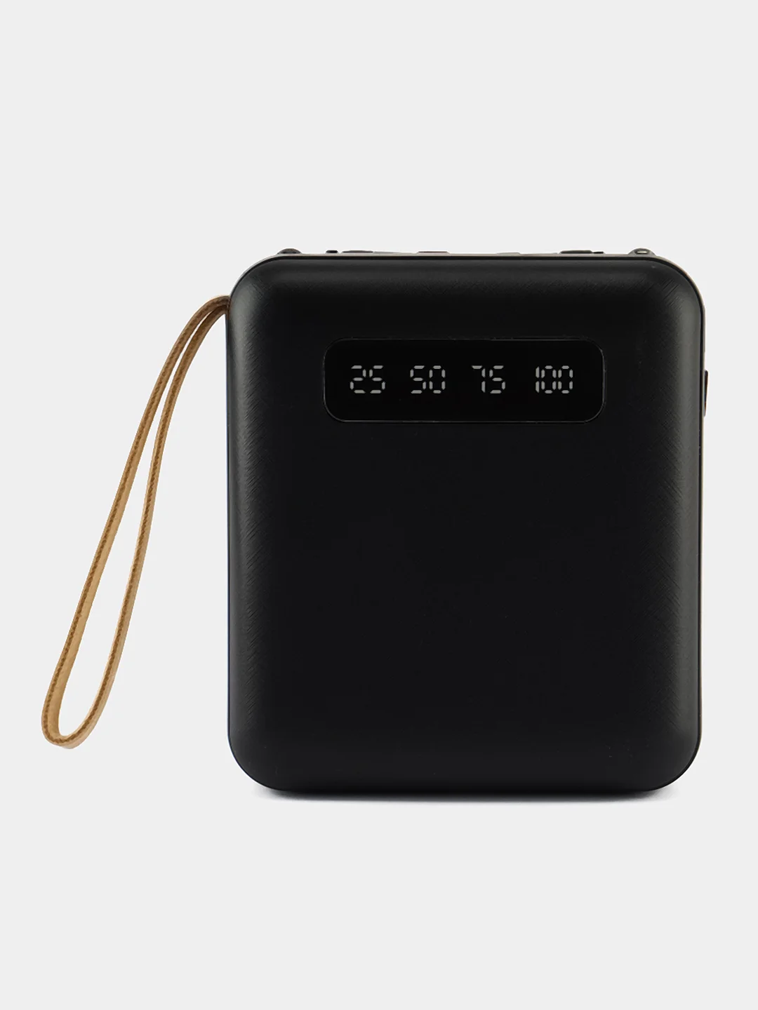 Угольный внешний аккумулятор с 4 встроенными кабелями, Lightning, Type-C, Power Bank, 10000 mAh