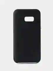 Серебряный чехол силиконовый для Samsung Galaxy A3 2017 накладка бампер черный карбоновый
