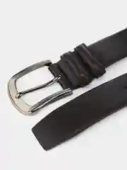 Тёмно-коричневый ремень мужской из искусственной кожи, с рисунком крокодила