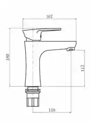 Смеситель для раковины с коротким изливом PLStart PL1005-8, хром/белый