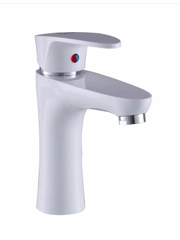 Смеситель для раковины с коротким изливом PLStart PL1005-8, хром/белый