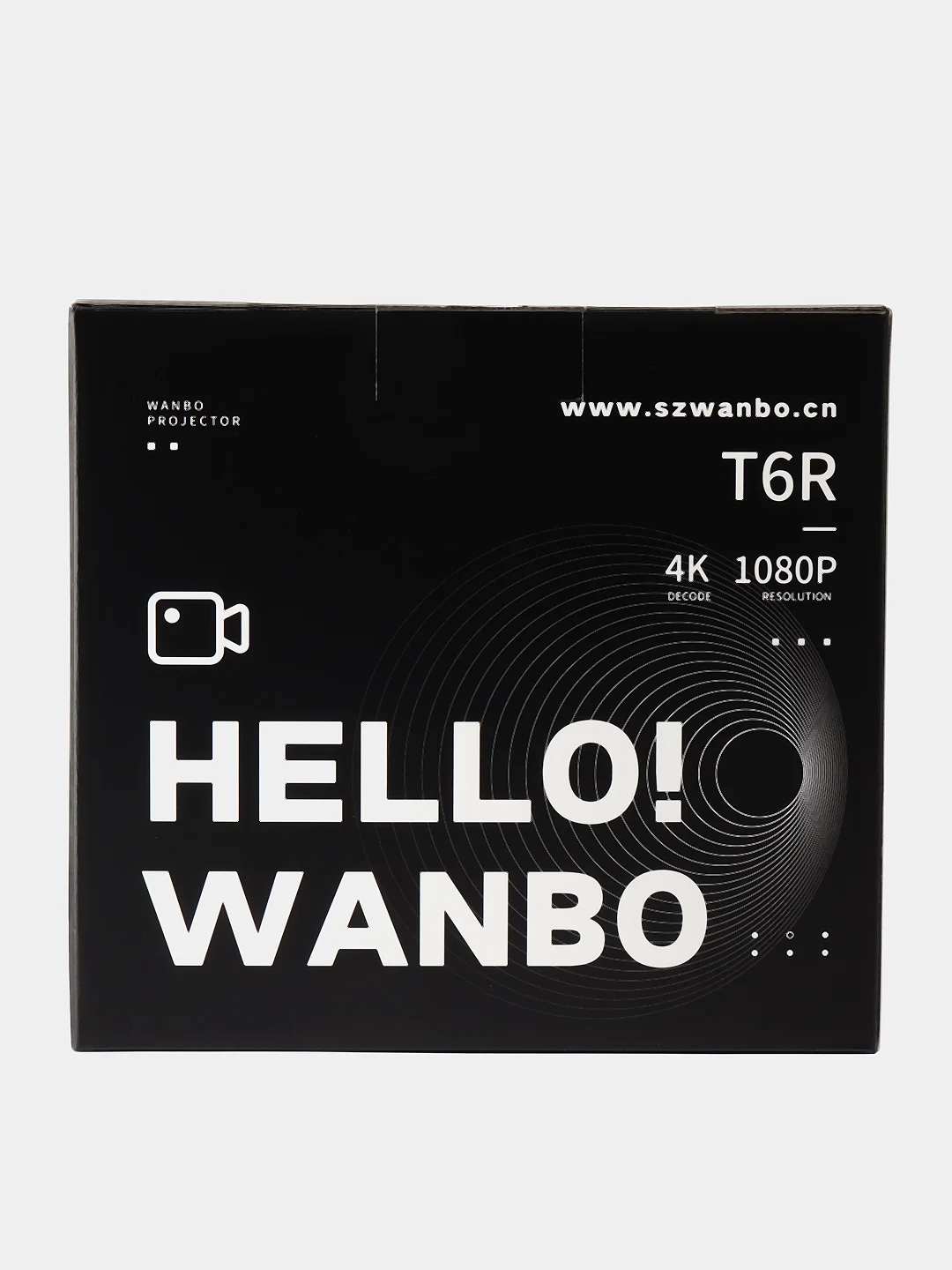 Черный портативный проектор Wanbo Projector T6R Max Android 9.0, Wi-Fi, Bluetooth, 16 Гб + 1 Гб