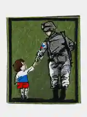 Хаки шеврон нашивка на одежду "Солдат и мальчик", на липучке