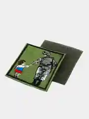 Хаки шеврон нашивка на одежду "Солдат и мальчик", на липучке