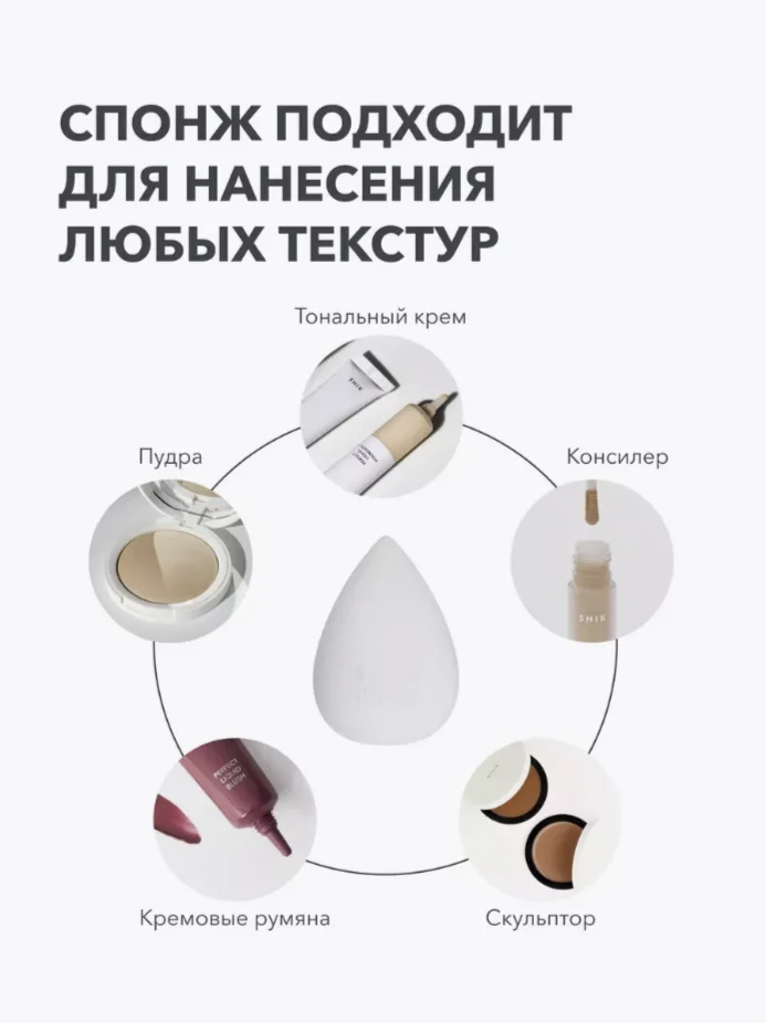 Спонж для макияжа большой белый "Make-up sponge" SHIK cosmetics