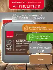 Антисептик невымываемый для дерева Neomid 435, декоративный концентрат, 5 кг, орех