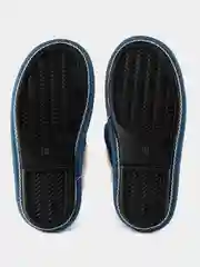 Голубой чуни-тапочки женские утепленные вязаные "Бабуши" от Soft Slippers