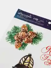 Алый новогодняя декоративная наклейка на окно, зеркало 34*20 см