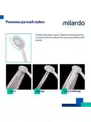 Смеситель для ванны с душем Milardo Rora, белый матовый