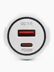 Белый автомобильное зарядное устройство в прикуриватель Type-C + USB, быстрая зарядка, 48В