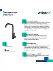 Смеситель для кухни Milardo Meal, черный матовый
