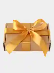 Золотой коробка для подарков, с лентой и наполнителем, самосборная, 14 х 9 х 4