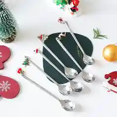 Подарочный набор сувенирных чайных/кофейных ложек с подвесками "Новый год","Рождество"