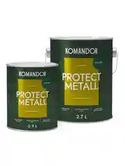 Грунт-эмаль по ржавчине 3 в 1 Komandor Protect Metall, глянцевая, 0,9 л, RAL 6005, зеленый