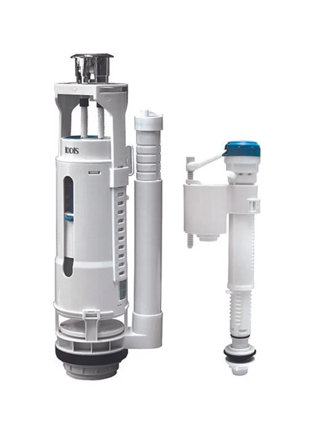 Арматура водосливная двухуровневая IDDIS F012400-0001K, нижний подвод, круглая прокладка
