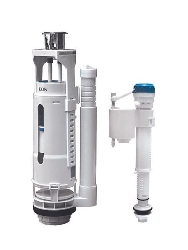 Арматура водосливная двухуровневая IDDIS F012400-0001K, нижний подвод, круглая прокладка
