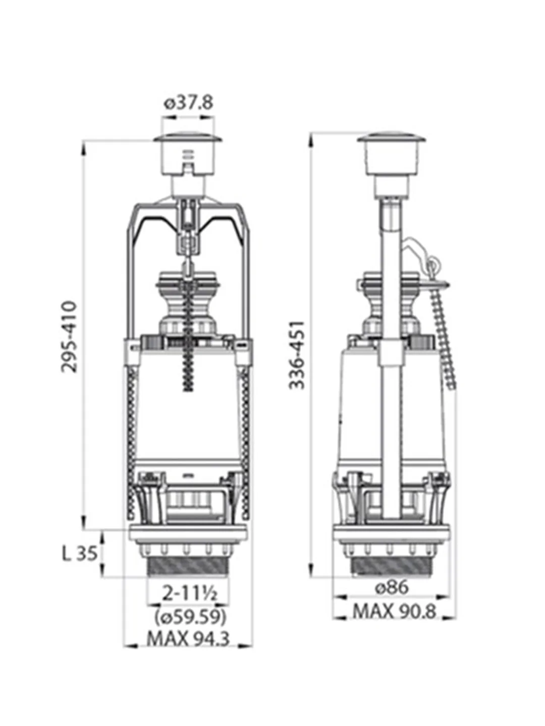 Клапан сливной одноуровневый IDDIS F012400-0008