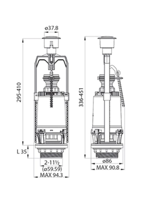 Клапан сливной одноуровневый IDDIS F012400-0008