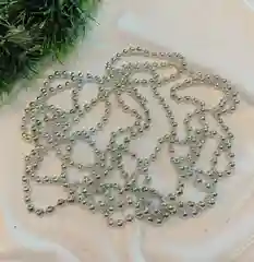 Серебряный бусы новогодние 4 метра, бусины для декора