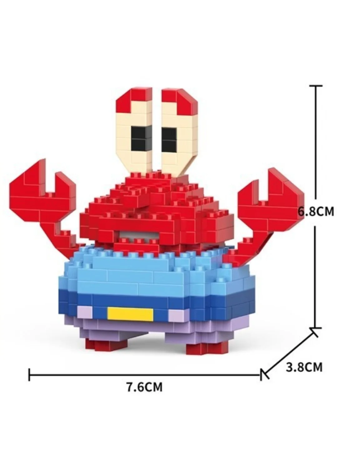 Красный детский 3D конструктор пикачу, крабс, марио, покемон, развивающая игрушка - конструктор
