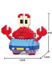 Красный детский 3D конструктор пикачу, крабс, марио, покемон, развивающая игрушка - конструктор