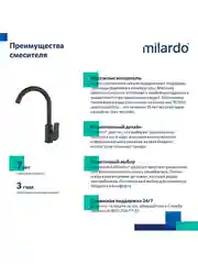 Смеситель для кухни Milardo Meal M01BLJ0M05, черный матовый