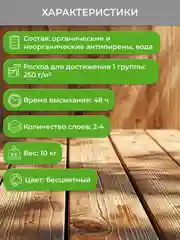Огнебиозащитный состав для древесины Neomid 450, 1 группа, 10 кг, бесцветный