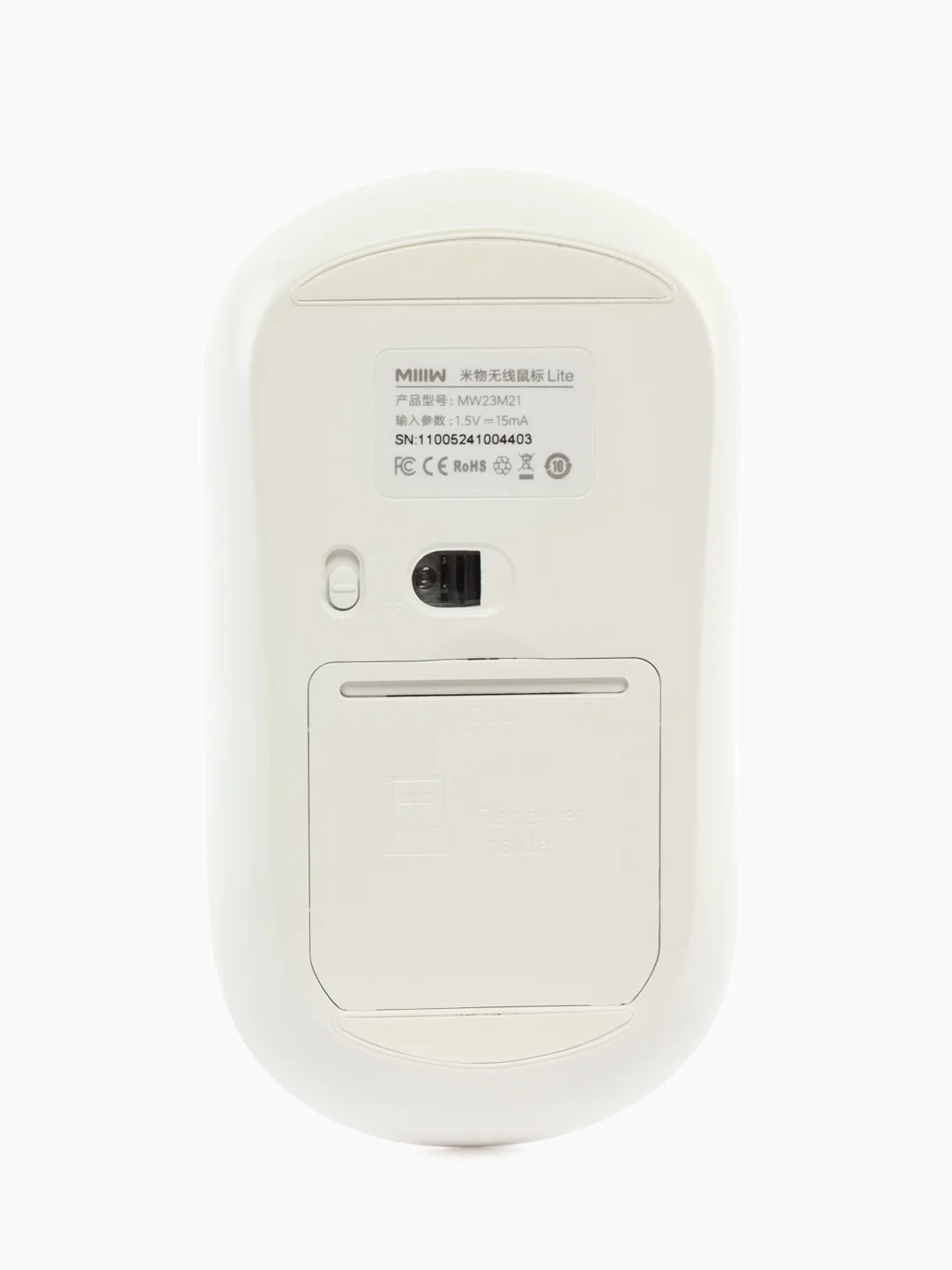 Белый беспроводная мышь Xiaomi MIIIW, MW23M21