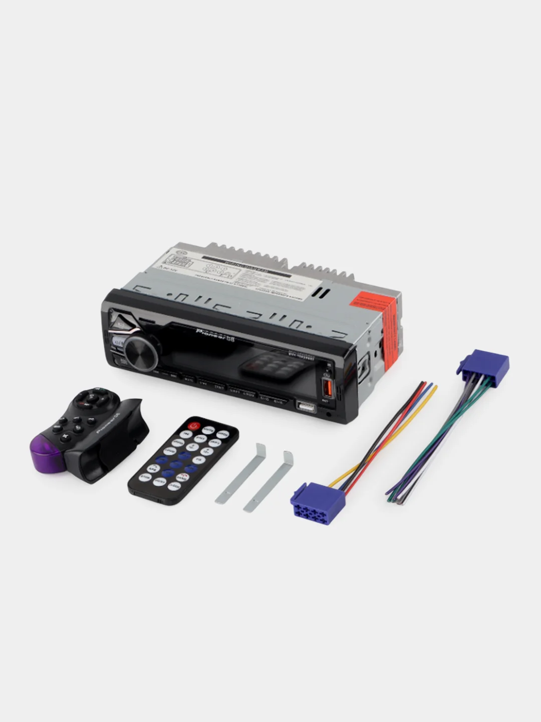 Красный автомагнитола Pioneer GB MVH, 7 цветов подсветки, 1 Din, Bluetooth, мультируль, пульт ДУ