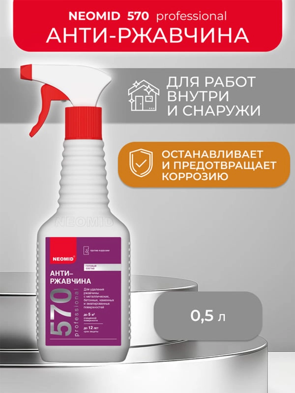 Средство для удаления ржавчины Neomid 570 Анти-ржавчина, 0,5 л