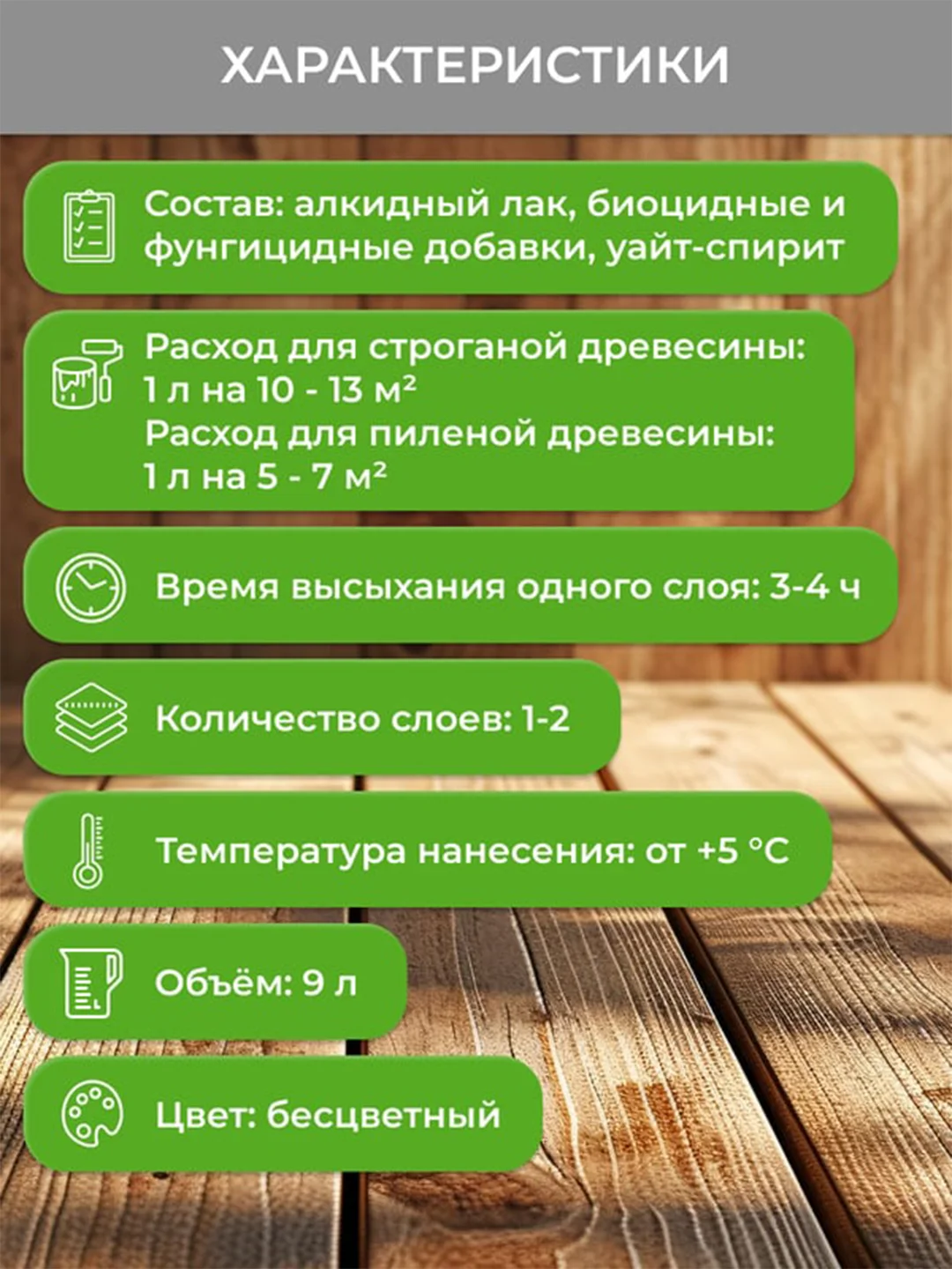 Защитно-декоративная пропитка для дерева Neomid Bio Color Classic, полумат., 9 л, бесцв.