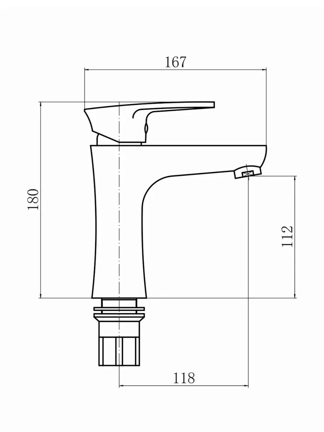 Смеситель для раковины с коротким изливом PLStart PL1005-7, хром/черный