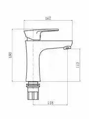 Смеситель для раковины с коротким изливом PLStart PL1005-17, хром/графит