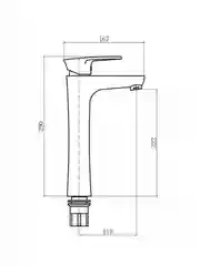Смеситель для раковины с высоким изливом PLStart PL3005-17, хром/графит