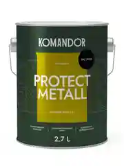 Грунт-эмаль по ржавчине 3 в 1 Komandor Protect Metall, глянцевая, 2,7 л, RAL 9005, черный