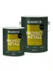 Грунт-эмаль по ржавчине 3 в 1 Komandor Protect Metall, глянцевая, 2,7 л, RAL 9005, черный