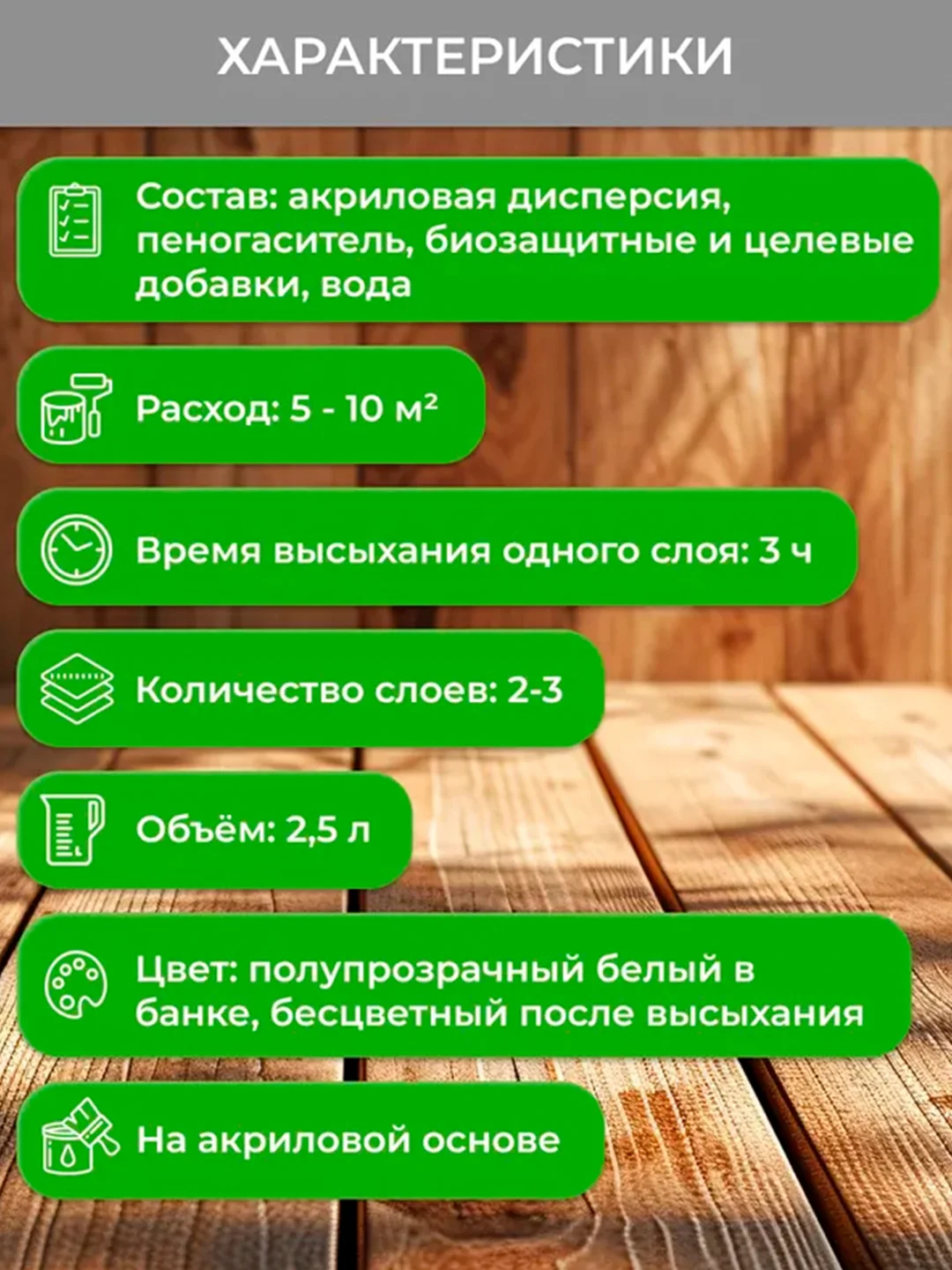 Лак для бань и саун Neomid, акриловый, 2,5 л