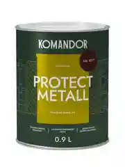 Грунт-эмаль по ржавчине 3 в 1 Komandor Protect Metall, глянцевая, 0,9 л, RAL 8017