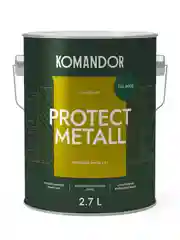 Грунт-эмаль по ржавчине 3 в 1 Komandor Protect Metall, глянцевая, 2,7 л, RAL 6005, зеленый